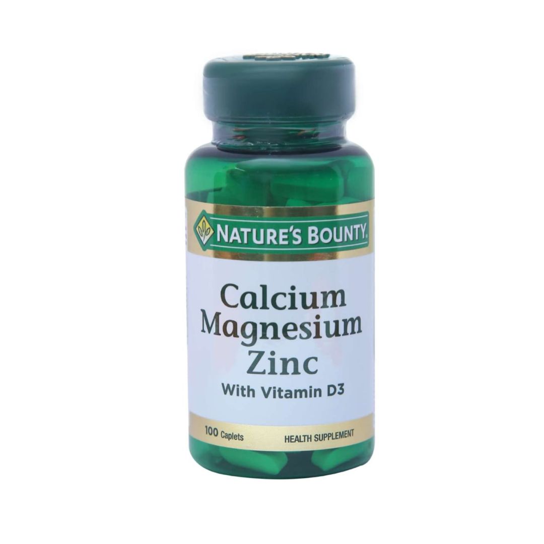 Nature's Bounty Calcium Magnesium Zinc Vitamin D3 100 Caplets,074312042904