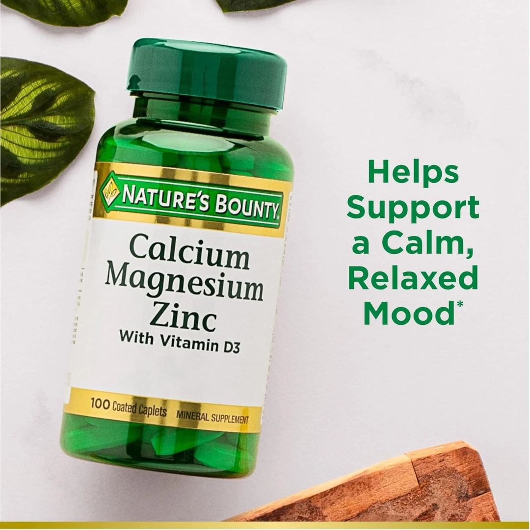 Nature's Bounty Calcium Magnesium Zinc Vitamin D3 100 Caplets,074312042904