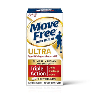 Schiff Move Free Ultra Type II Collagen + Boron + HA Triple Action 75 Tablets