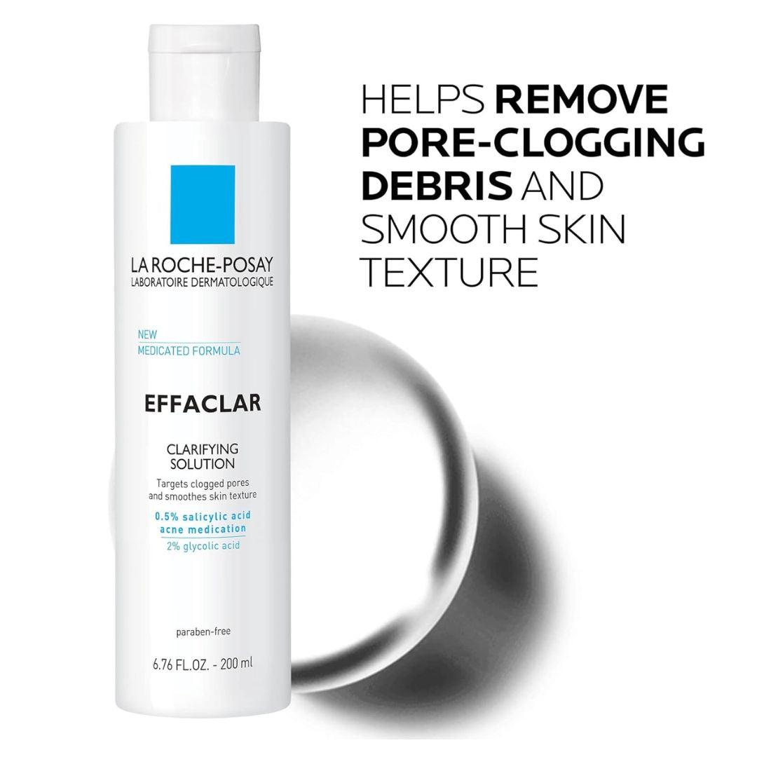 La Roche-Posay Effaclar 0.5% Salicylic & 2% Glycolic Acid Clarifying Solution Acne Toner,