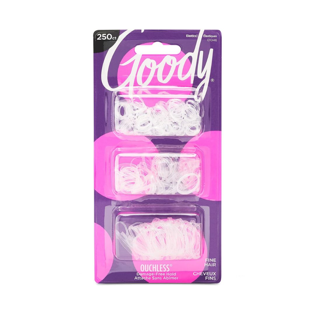 Goody Latex Clear Elastics For Fine Hair 250 Count,041457010464