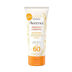 Aveeno Protect + Hydrate SPF 60 All-Day Hydration Prebiotic Oat Face Sunscreen 60ml,381371194599