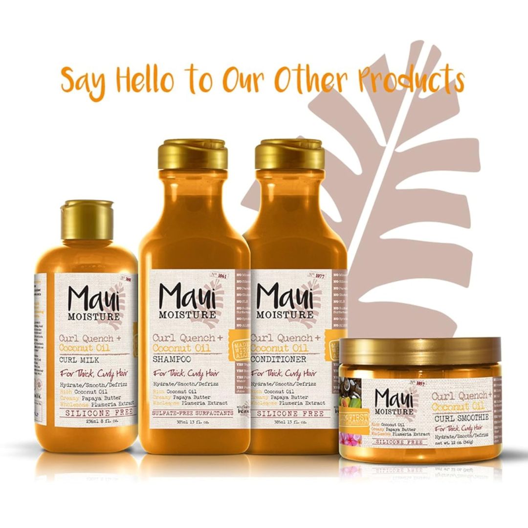 Maui Moisture Curl Quench + Coconut Oil Shampoo For Thick, Curly Hair 385ml,022796180018