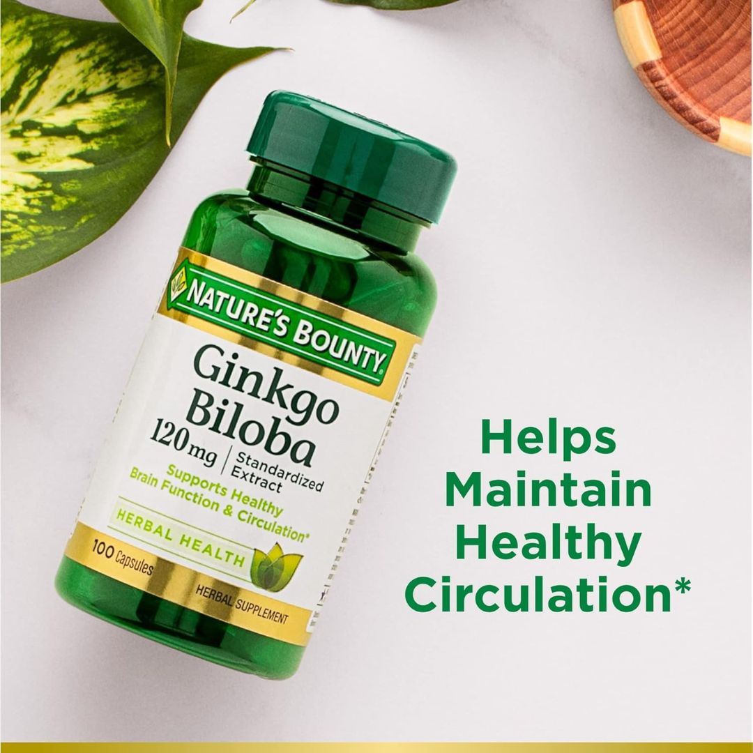 Nature's Bounty Ginkgo Biloba 120mg 100 Capsules,074312045448