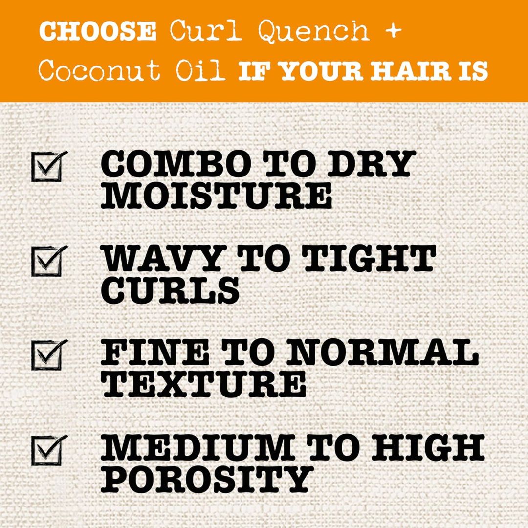 Maui Moisture Curl Quench + Coconut Oil Shampoo For Thick, Curly Hair 385ml,022796180018