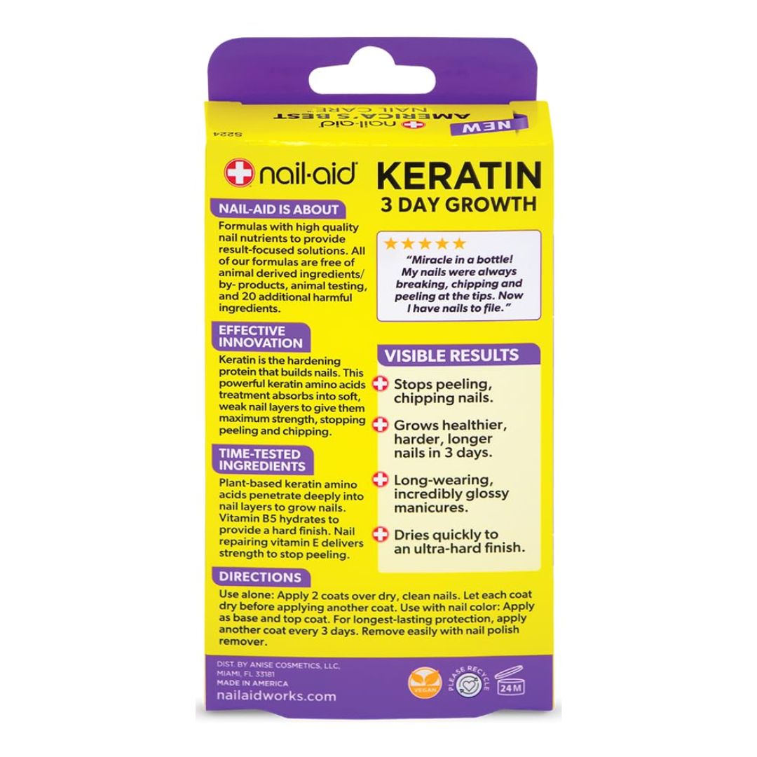 Nail-Aid Keratin 3 Day Growth Nail Polish 15ml,839186088522