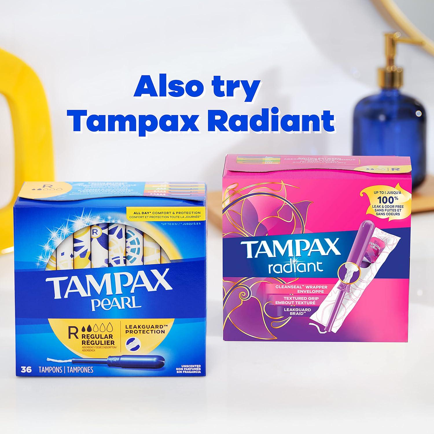 Tampax Pearl Plastic Tampons, Ultra Absorbency, 45 Count,