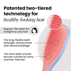 TANGLE TEEZER Tangle Teezer Ultimate Detangler Hairbrush For Wet And Dry Hair, Eliminates Knots And Reduces Breakage For All Hair Types, Apricot Blaze
