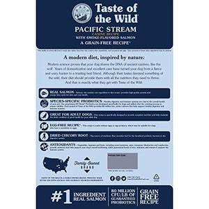 Taste of the Wild Pacific Stream Dog Food 28 lb Grain Free Dry Kibble with Smoke Flavored Salmon