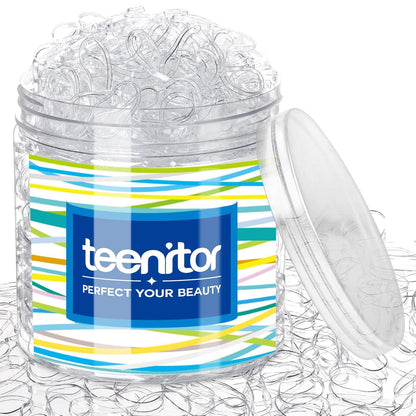 Teenitor Teenitor Clear Elastic Hair Bands, 2000pcs Mini Hair Rubber Bands, Hair Ties, Soft Hair Elastics Ties, 2mm In Width And 30mm In Length