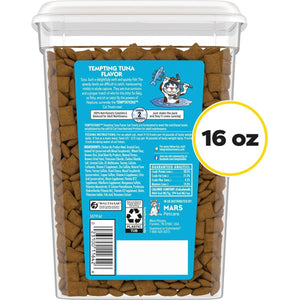 Temptations Cat Treats Tuna Flavor Crunchy and Soft 16 oz Tub