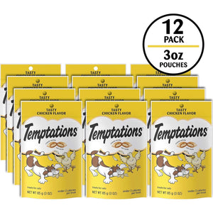 Temptations Classic Crunchy And Soft Cat Treats Tasty Chicken Flavor, 3 Oz. Pouch (Pack Of 12),
