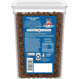 Temptations Classic Cat Treats Savory Salmon Flavor 16 oz Tub Crunchy Outside Soft Inside for Adult Cats