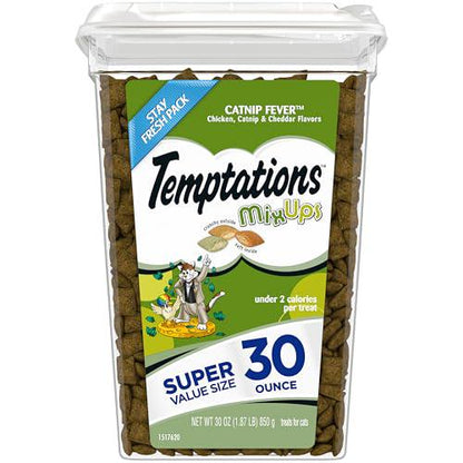 Temptations MixUps Cat Treats Catnip Fever Crunchy and Soft 30 oz Tub