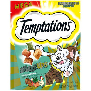 Temptations ShakeUps Cat Treats Crunchy and Soft Clucky Carnival Flavor 5.29 oz