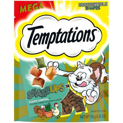 Temptations ShakeUps Cat Treats Crunchy and Soft Clucky Carnival Flavor 5.29 oz