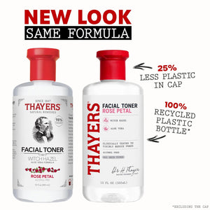 Thayers Alcohol-Free Rose Petal Witch Hazel Facial Toner For Glowing Skin, Soothing, Hydrating, Refreshing Toner For Normal And Combination Skin, 12oz (Packaging May Vary),