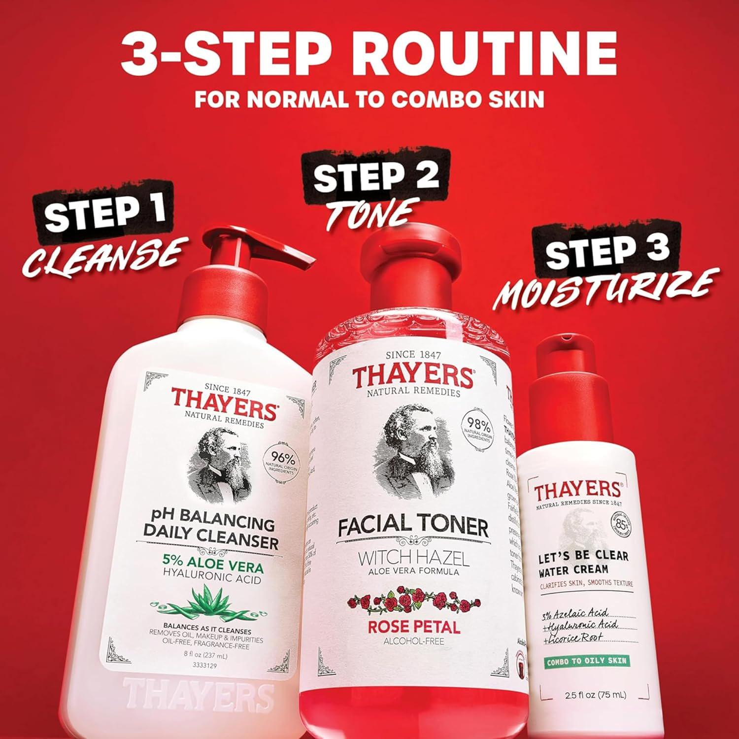 Thayers Alcohol-Free Rose Petal Witch Hazel Facial Toner For Glowing Skin, Soothing, Hydrating, Refreshing Toner For Normal And Combination Skin, 12oz (Packaging May Vary),
