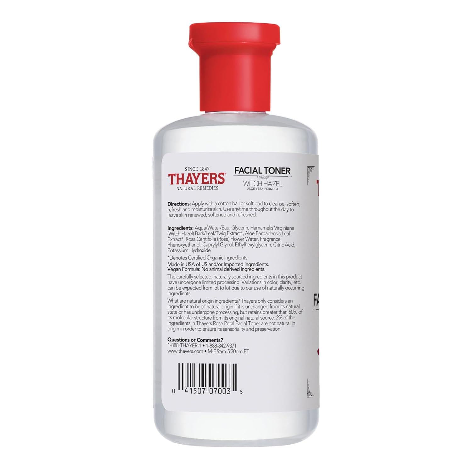 Thayers Alcohol-Free Rose Petal Witch Hazel Facial Toner For Glowing Skin, Soothing, Hydrating, Refreshing Toner For Normal And Combination Skin, 12oz (Packaging May Vary),