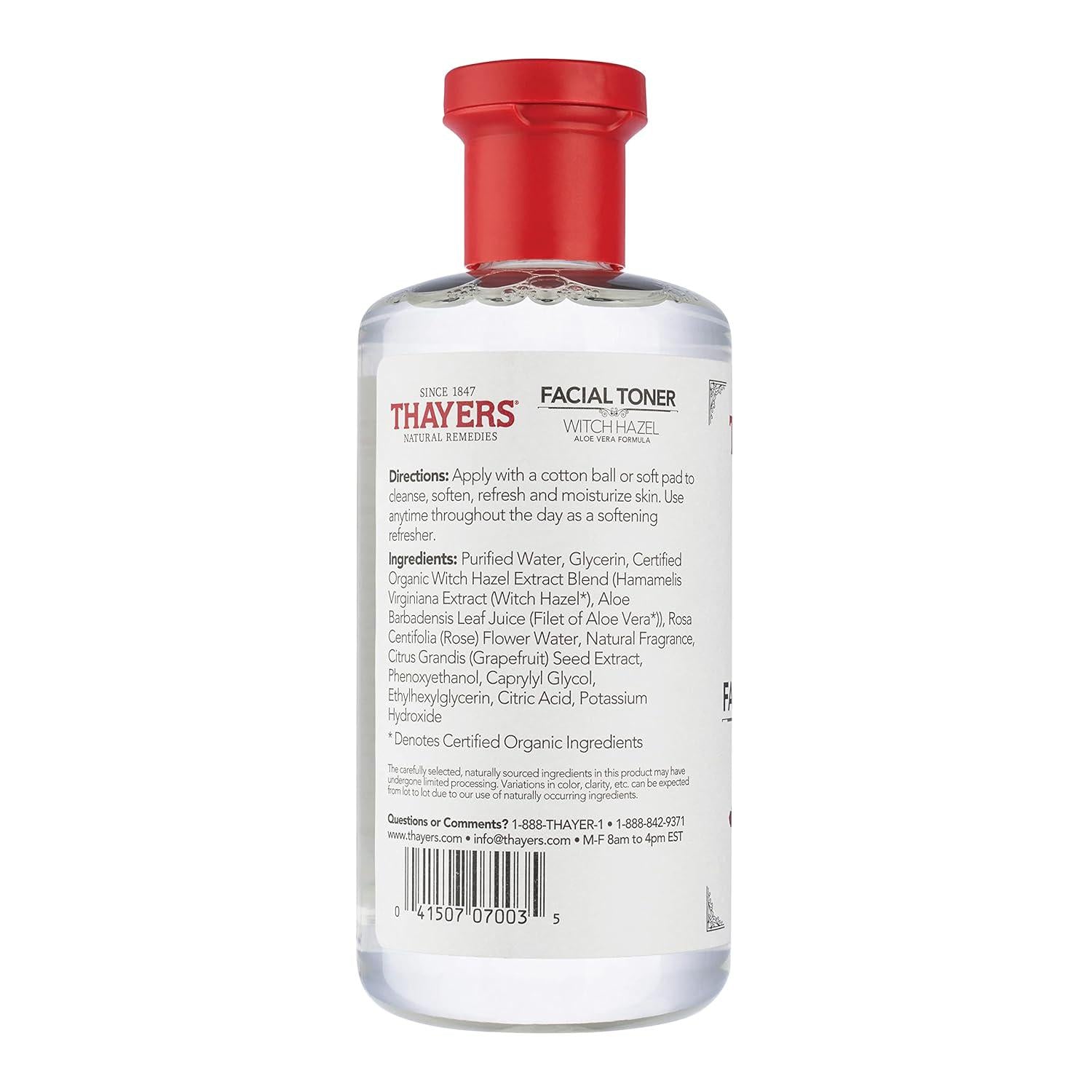 Thayers Alcohol-Free Rose Petal Witch Hazel Facial Toner For Glowing Skin, Soothing, Hydrating, Refreshing Toner For Normal And Combination Skin, 12oz (Packaging May Vary),