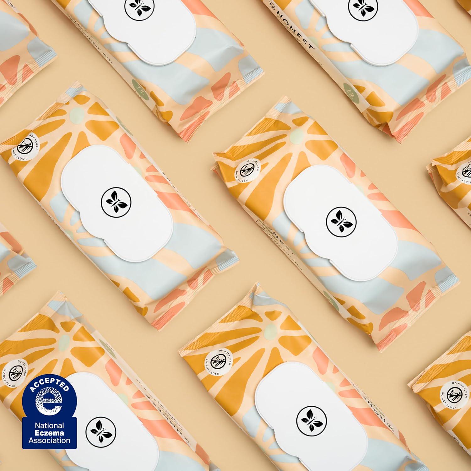 The Honest Company Clean Conscious Unscented Wipes | Over 99% Water, Compostable, Plant-Based, Baby Wipes | Hypoallergenic For Sensitive Skin, EWG Verified | Sunburst, 864 Count,