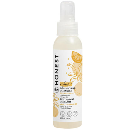 The Honest Company The Honest Company Conditioning Hair Detangler | Leave-in Conditioner + Fortifying Spray | Tear-free, Cruelty-Free, Hypoallergenic | Citrus Vanilla Refresh, 4 Fl Oz