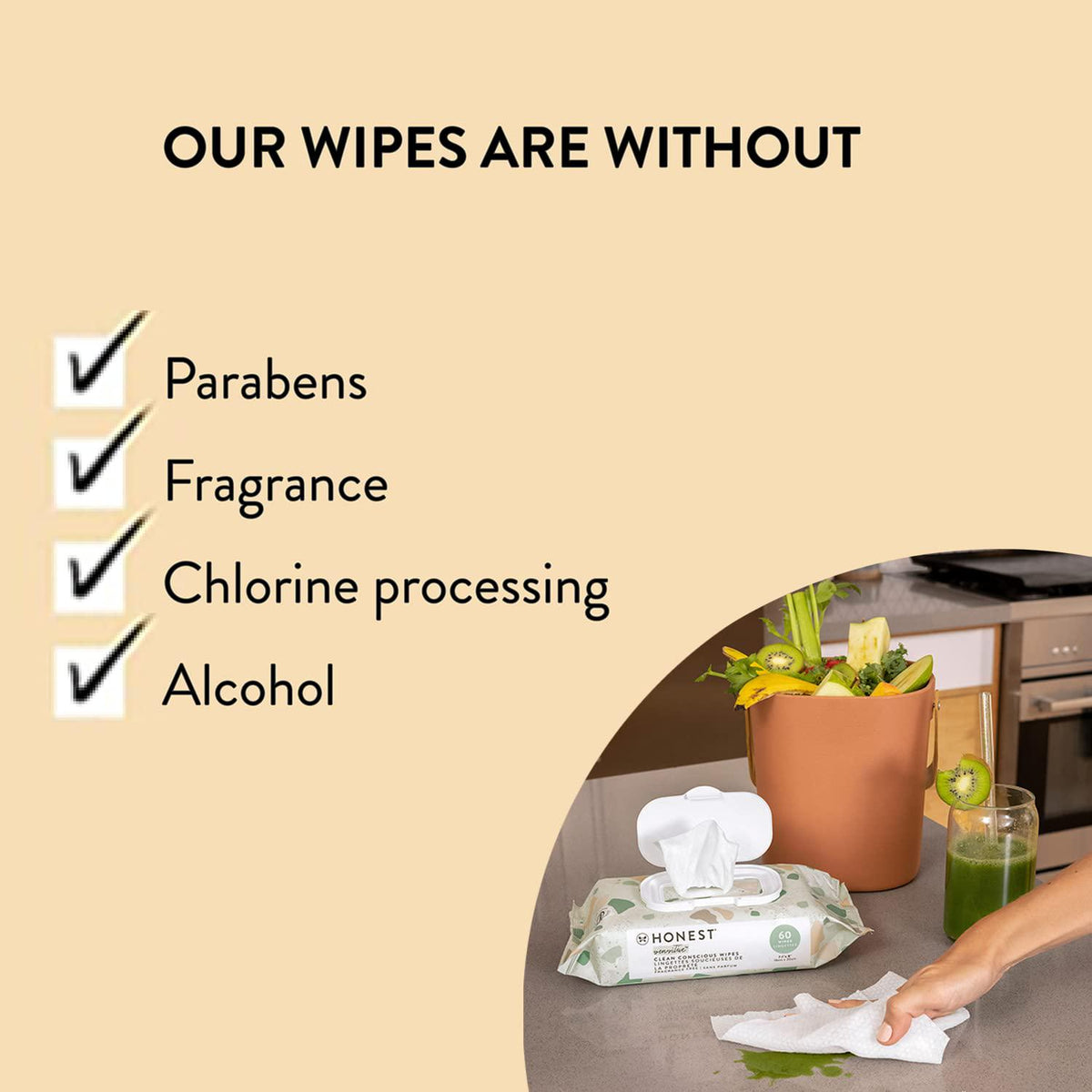 The Honest Company Clean Conscious Unscented Wipes | Over 99% Water, Compostable, Plant-Based, Baby Wipes | Hypoallergenic For Sensitive Skin, EWG Verified | Balance Blues, 72 Count,