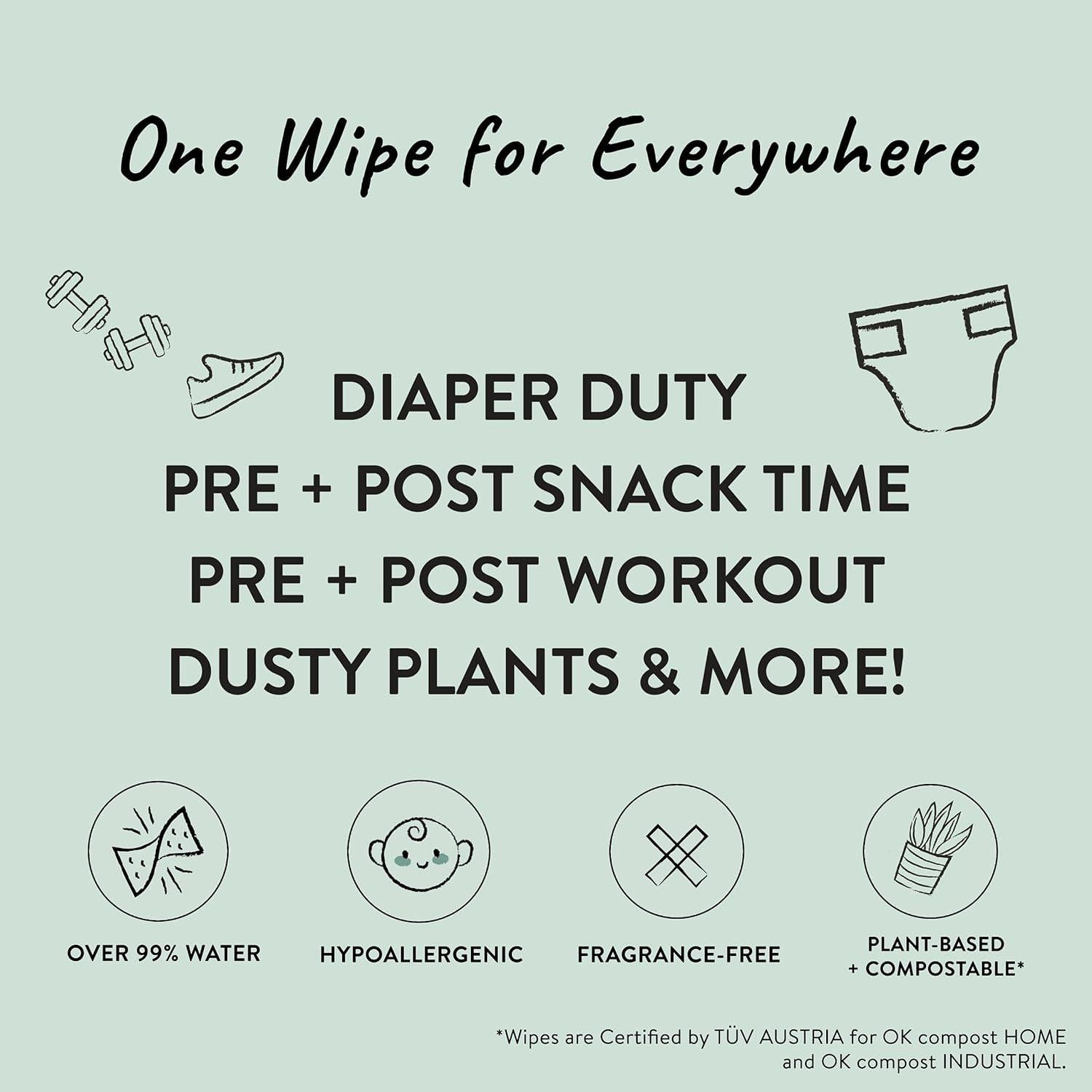 The Honest Company Clean Conscious Unscented Wipes | Over 99% Water, Compostable, Plant-Based, Baby Wipes | Hypoallergenic For Sensitive Skin, EWG Verified | Sunburst, 864 Count,