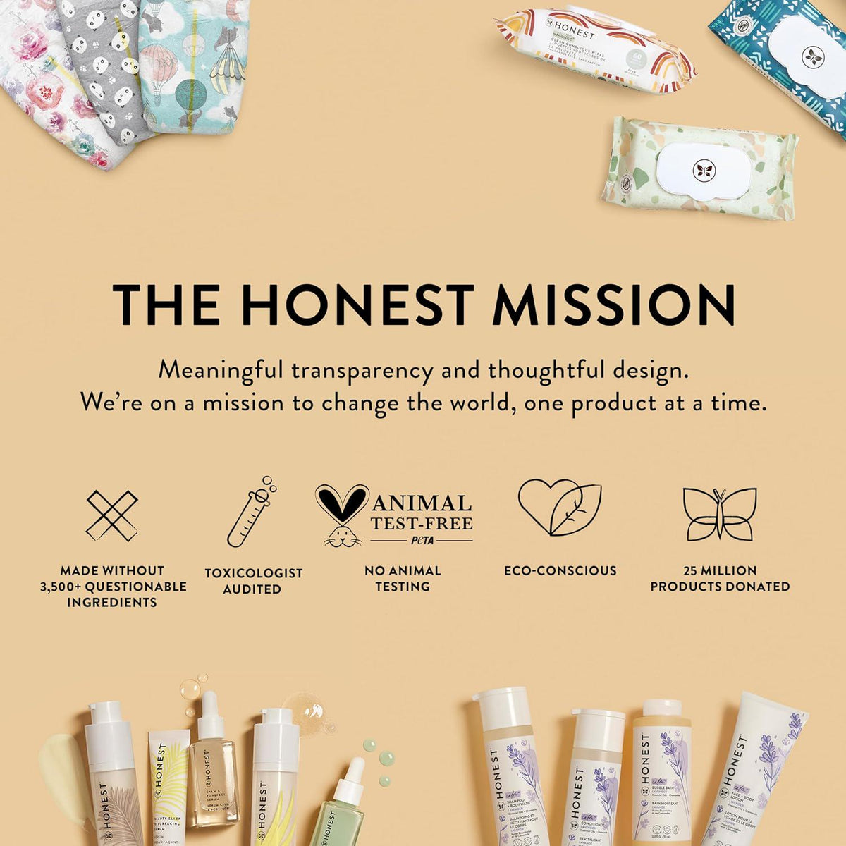 The Honest Company Clean Conscious Unscented Wipes | Over 99% Water, Compostable, Plant-Based, Baby Wipes | Hypoallergenic For Sensitive Skin, EWG Verified | Geo Mood, 576 Count,