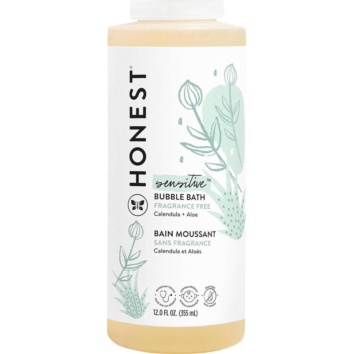 The Honest Company Foaming Bubble Bath | Gentle For Baby | Naturally Derived, Tear-free, Hypoallergenic | Fragrance Free Sensitive, 12 Fl Oz,