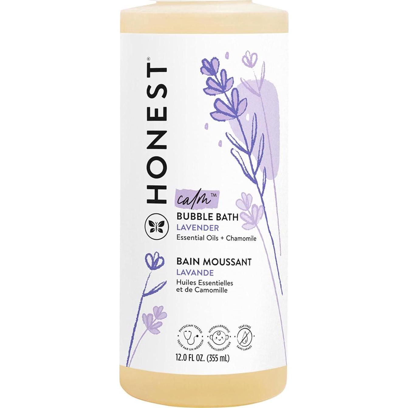 The Honest Company Foaming Bubble Bath | Gentle For Baby | Naturally Derived, Tear-free, Hypoallergenic | Lavender Calm, 12 Fl Oz,