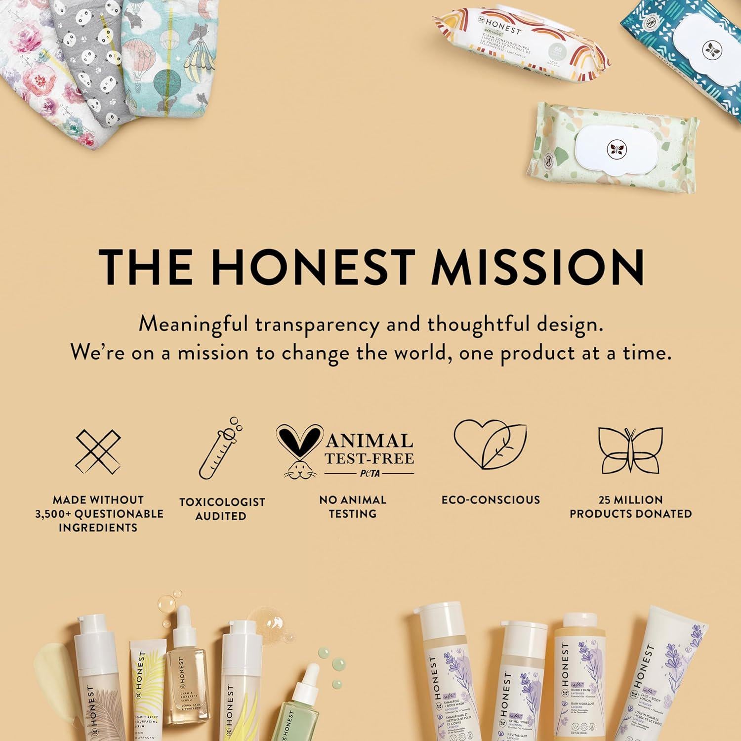 The Honest Company Foaming Bubble Bath | Gentle For Baby | Naturally Derived, Tear-free, Hypoallergenic | Lavender Calm, 12 Fl Oz,