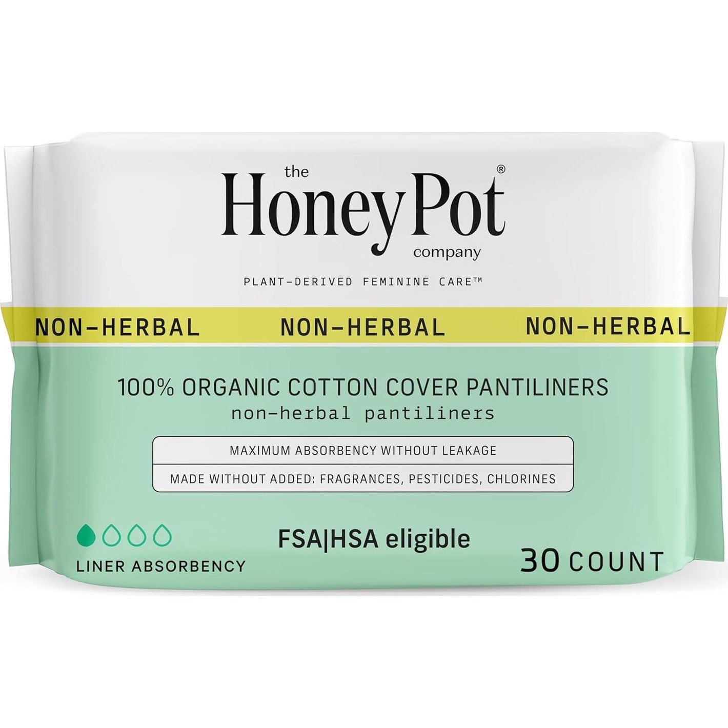 The Honey Pot Company Organic Everyday Non-Herbal Pantiliners, 30 Count
