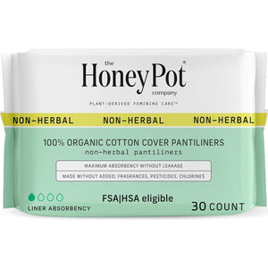 The Honey Pot Company Organic Everyday Non-Herbal Pantiliners, 30 Count