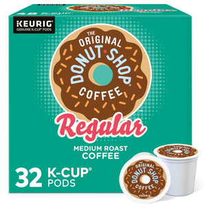 The Original Donut Shop Regular Medium Roast Coffee K-Cup Pods, 32 Count, Bold & Smooth Coffee Flavor