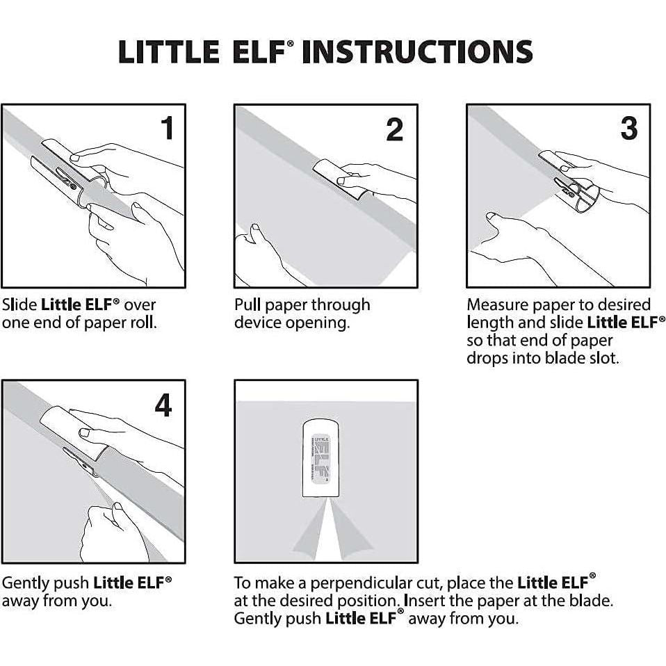 The Original Little ELF Gift Wrap Cutter (2-Pack) | As Seen On Shark Tank | Holiday Wrapping Paper Cutter,
