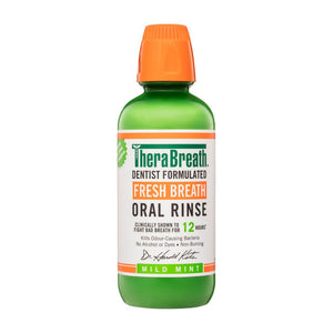 TheraBreath Fresh Breath Mild Mint Oral Rinse Mouthwash 473ml