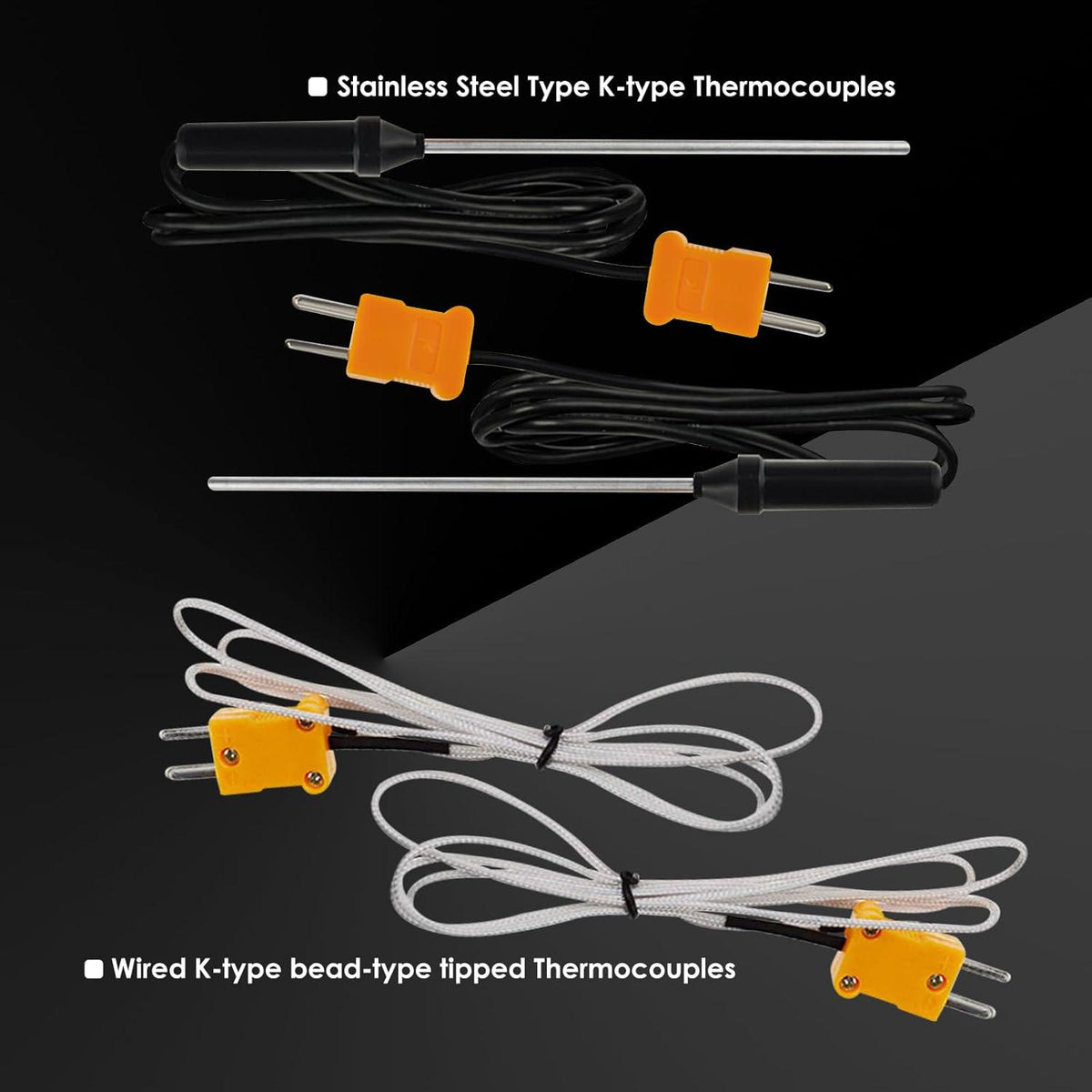 Thermocouple Thermometer Digital K Type Thermometer HVAC Thermometer Dual Temperature Meter With 4 Thermocouples, MAX/MIN/AVG Temperature Measurement, -50~1300°C (-58~2372°F), Blue,