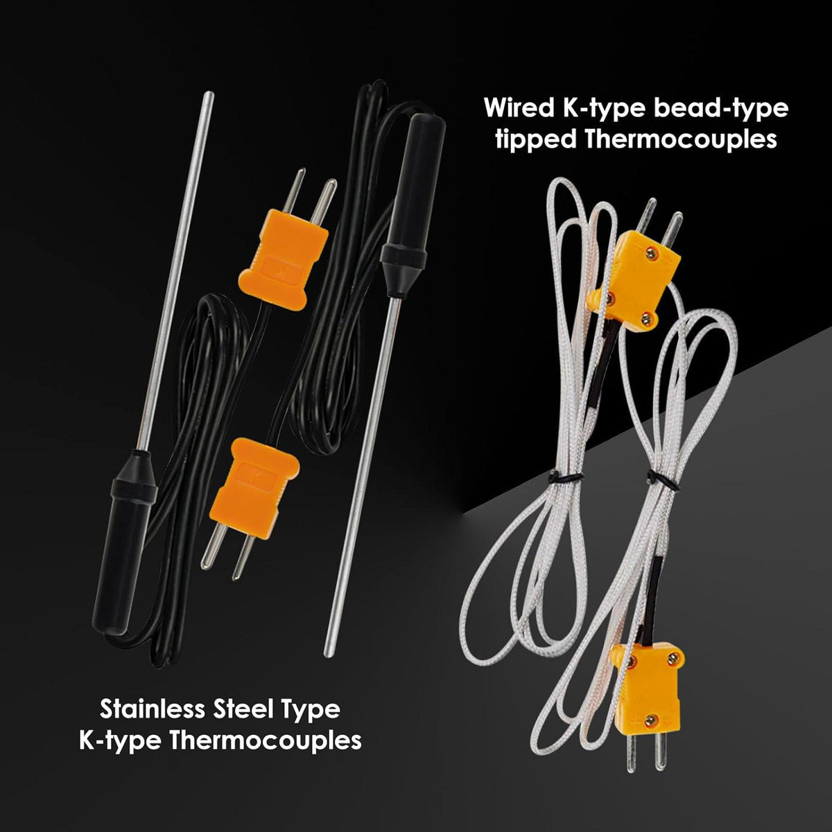 Thermocouple Thermometer Digital K Type Thermometer HVAC Thermometer Dual Temperature Meter With 4 Thermocouples, MAX/MIN/AVG Temperature Measurement, -50~1300°C (-58~2372°F),