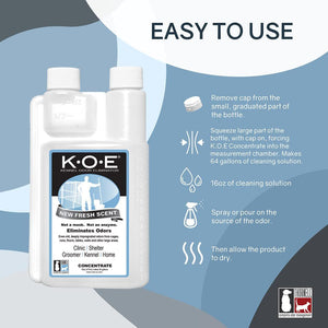 Thornell Kennel Odor Eliminator 16 oz Concentrate Safe Strong Fresh Scent for Pet Odors in Home and Kennel