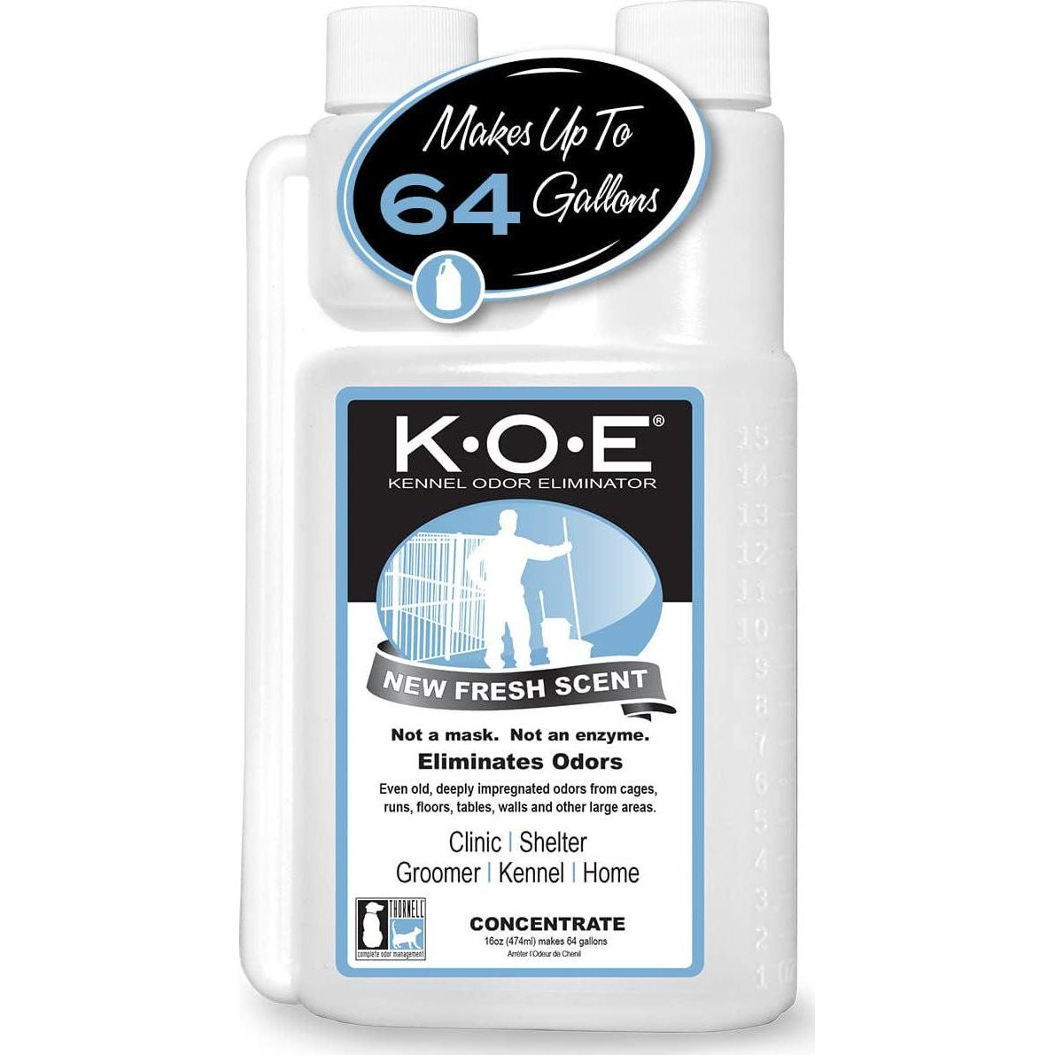 Thornell Kennel Odor Eliminator 16 oz Concentrate Safe Strong Fresh Scent for Pet Odors in Home and Kennel
