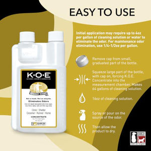 Thornell K.O.E. Apricot Odor Eliminator for Pets, 16oz Concentrate, Strong Scent Removal, Safe Formula
