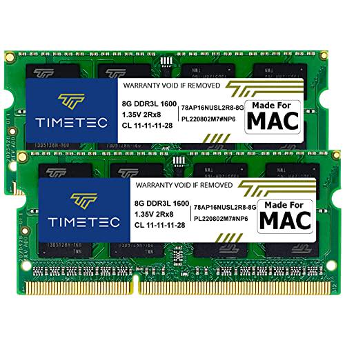Timetec Mac RAM 16GB Kit (2x8GB), DDR3L 1600MHz, for MacBook Pro/iMac/Mac Mini 2011–2015, Upgrade Memory