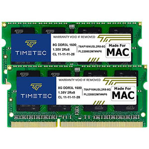 Timetec Mac RAM 16GB Kit (2x8GB), DDR3L 1600MHz, for MacBook Pro/iMac/Mac Mini 2011–2015, Upgrade Memory