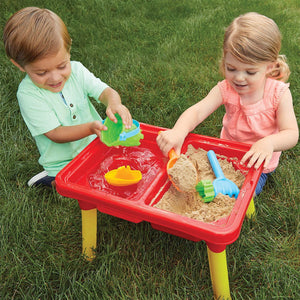 Kidoozie Sensory Table with Lid Compatible with Mega Blocks Indoor Outdoor Toddler Table Red