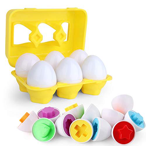 Color Matching Egg Puzzle Educational Toy 6 Eggs for Kids Toddler Learning Shape and Color Recognition