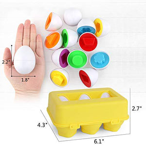 Color Matching Egg Puzzle Educational Toy 6 Eggs for Kids Toddler Learning Shape and Color Recognition