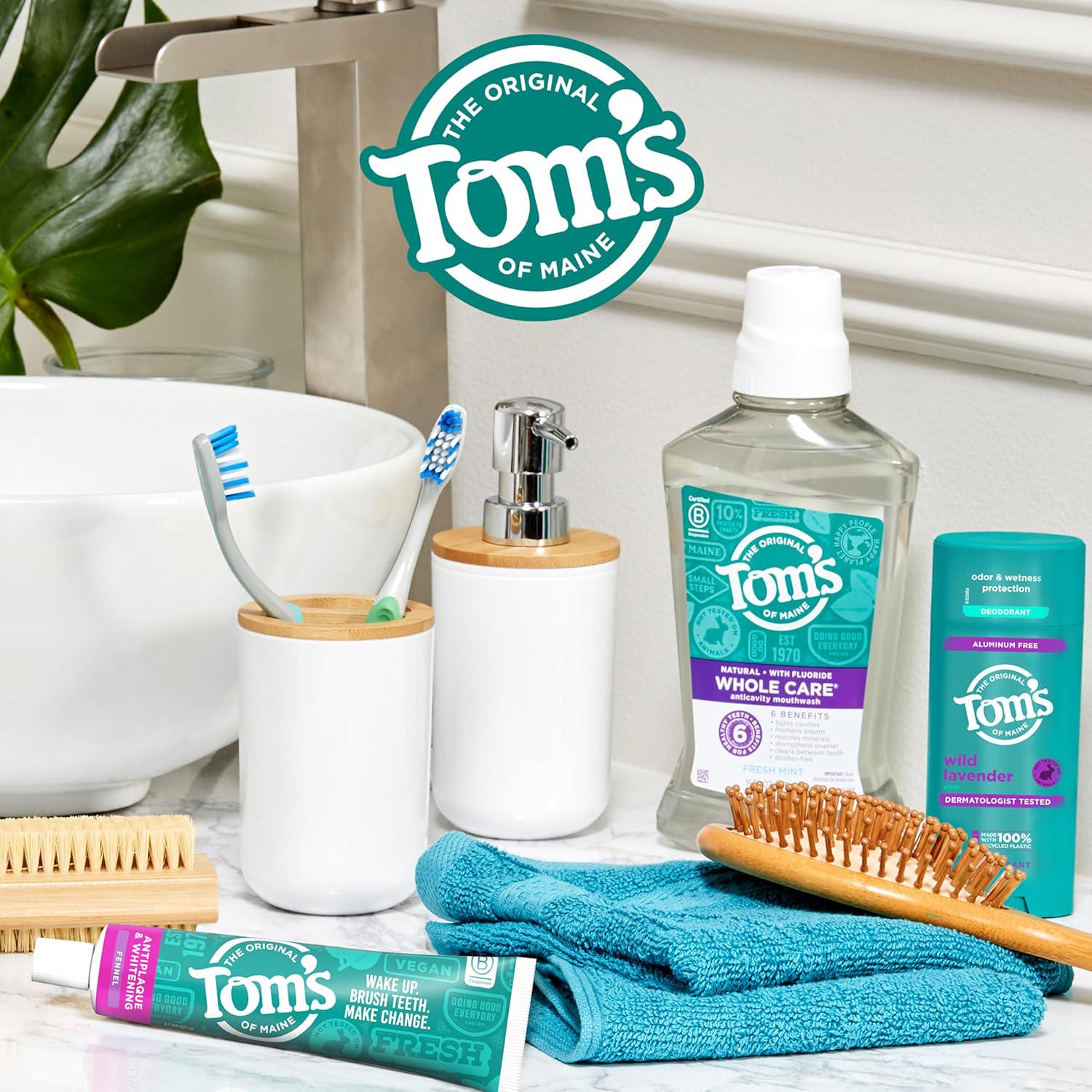 Tom S Of Maine Antiplaque And Whitening Toothpaste, Fluoride Free, Fennel, 3 Pack, 4.5 Oz,