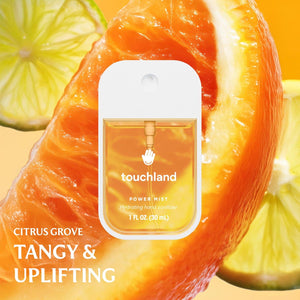 Touchland Hydrating Hand Sanitizer Power Mist, Fresh Trio Set (Mint, Citrus, Lemon-Lime), 1 fl oz Travel Size, Set of 3
