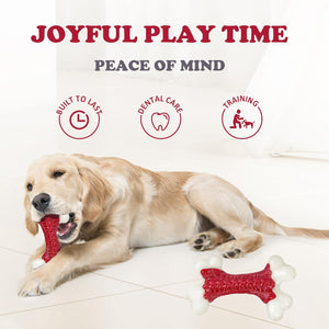 Tough Dog Chew Toy for Large Breeds Aggressive Chewers Durable Nylon Bone Toy for Dogs Almost Indestructible Design